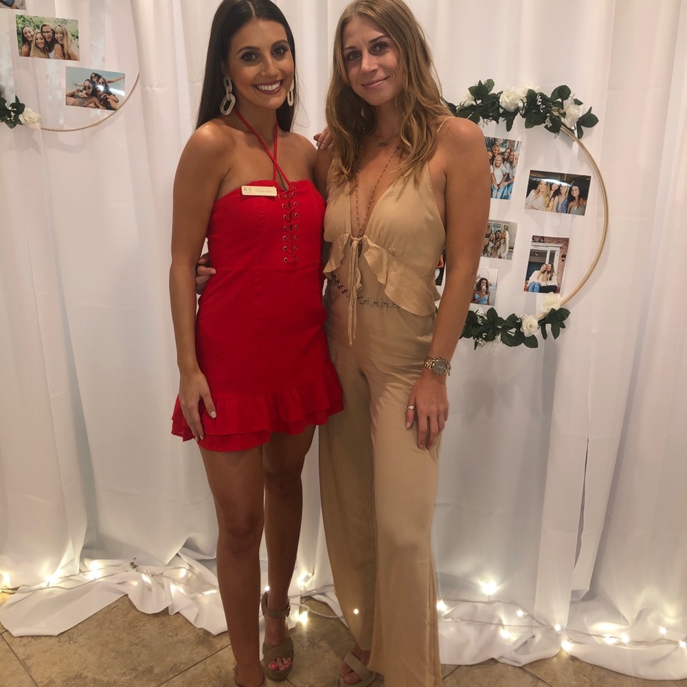 Red Tie Up Dress